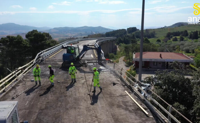 Lavori di risanamento del viadotto "Euno" sull'autostrada A19 a Enna