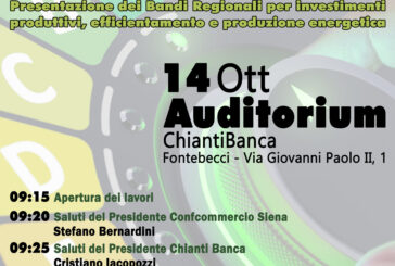 “Abbasso i costi energetici e i tassi”: iniziativa di Confcommercio e Chianti Banca