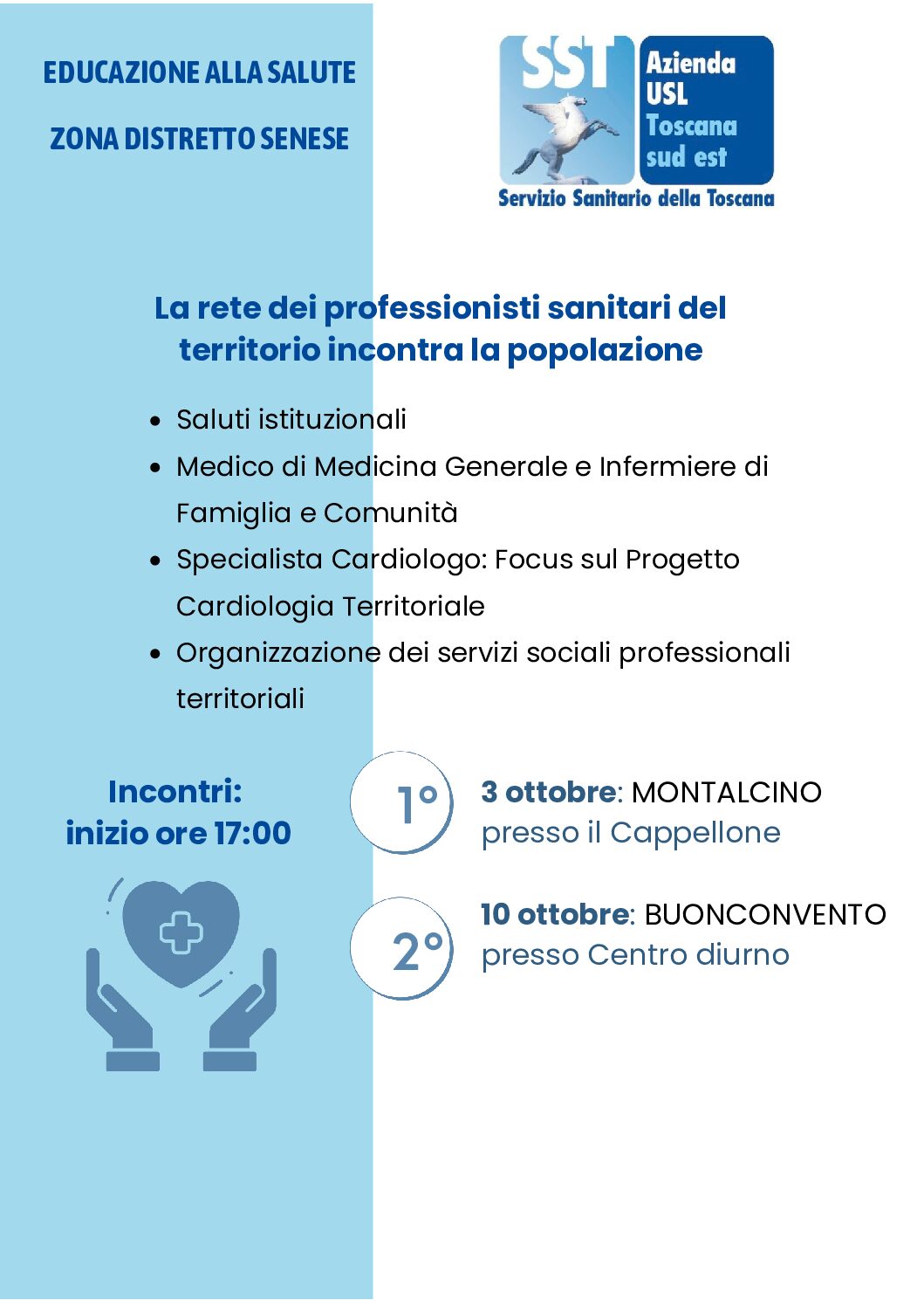 A Montalcino e a Buonconvento gli operatori sanitari incontrano i cittadini