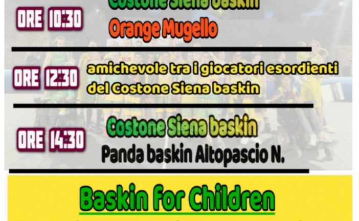 Il Baskin Day fa tappa a Siena al Palaorlandi