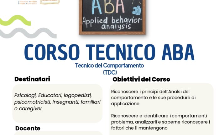 Tecnico ABA: opportunità formativa della Fondazione Territori Sociali Altavaldelsa