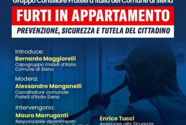 FdI Siena organizza l’incontro su “Furti in appartamento”