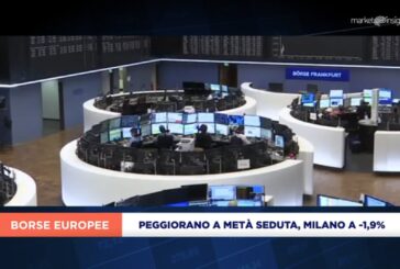 BORSE EUROPEE AMPLIANO LE PERDITE A METÀ SEDUTA, A PIAZZA AFFARI (-1,9%) TENGONO LE UTILITIES