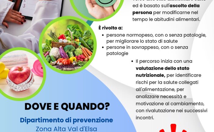 A Poggibonsi nasce l’ambulatorio per le consulenze sull’alimentazione