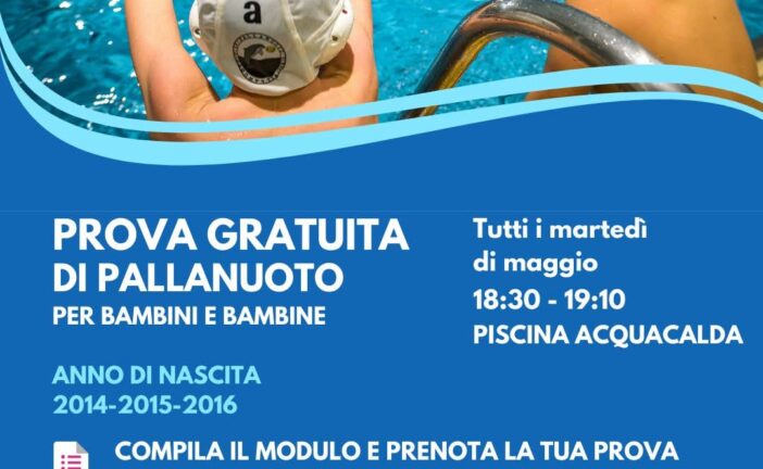 Pallanuoto U12: giornate di prova tutti i martedì di maggio