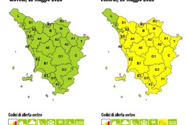 Venerdì 16 codice giallo per venti forti su quasi tutta la Toscana