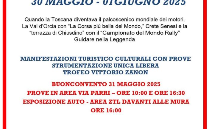A Buonconvento la 6ª edizione di “Sulle Strade della Leggenda”