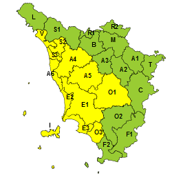 Codice giallo per rischio idrogeologico e temporali forti per giovedì 8 maggio