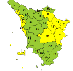 22 maggio: codice giallo per pioggia, temporali e mareggiate
