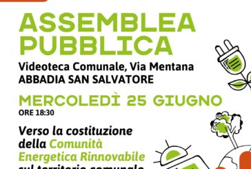 Comunità energetica: ad Abbadia San Salvatore l’assemblea pubblica