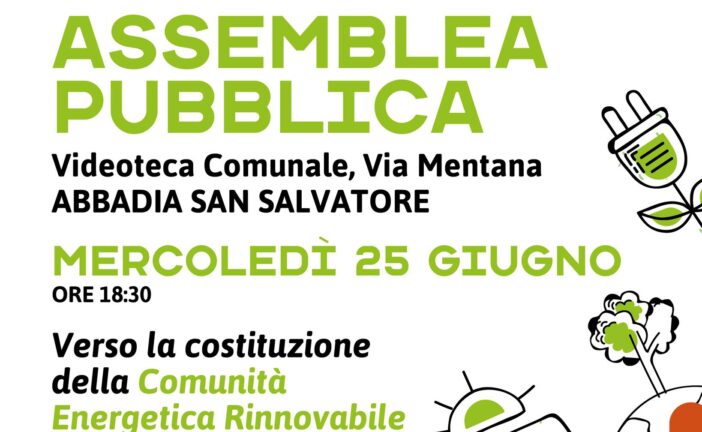Comunità energetica: ad Abbadia San Salvatore l’assemblea pubblica