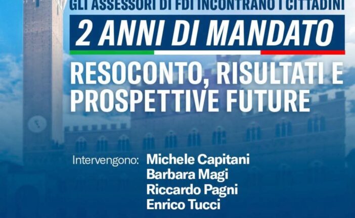 2 anni di FdI: incontro pubblico con gli assessori