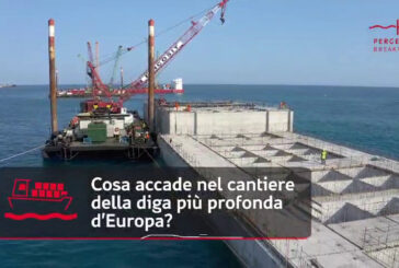 Completata la prima metà delle colonne per la nuova diga di Genova