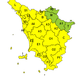 Resta il codice giallo di allerta su quasi tutta la regione