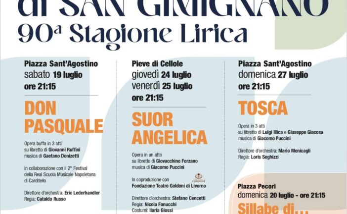 Il Festival di San Gimignano apre il 19 luglio con il Don Pasquale di Donizetti