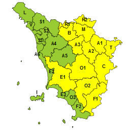 Codice giallo per temporali dalle 13 alle 22 di oggi 2 luglio
