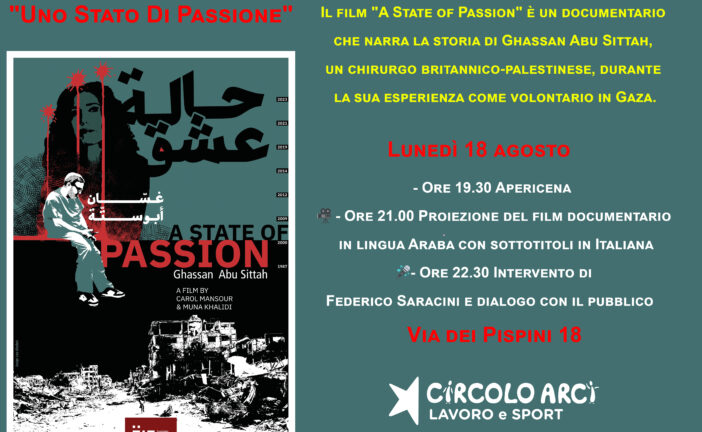 Al Circolo Lavoro e Sport la proiezione del film “A State of Passion”