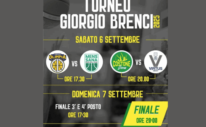 Torneo Giorgio Brenci: senesi e Olimpia Legnaia si affrontano