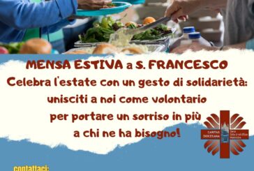 Dall’11 agosto al 21 settembre la mensa Caritas è a San Francesco