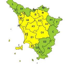 Allerta gialla per zone centro-nord Toscana il 3 agosto