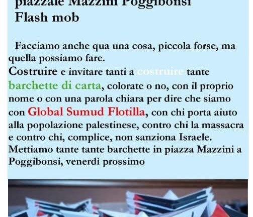 Flash mob a Poggibonsi a sostegno della Flotilla