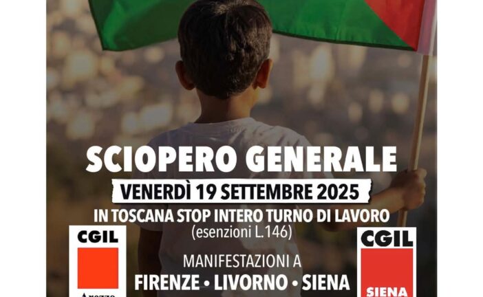 “Fermare il genocidio a Gaza”: in Toscana sciopero generale Cgil