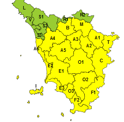 Temporali forti: prorogato codice giallo nel centro-sud della Toscana