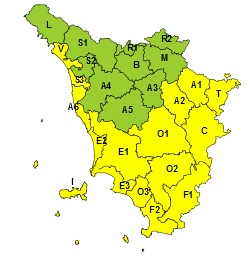 Codice giallo per temporali esteso fino a mercoledì 24 nel centro-sud