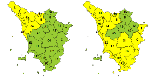 Codice giallo per maltempo in arrivo da questa sera