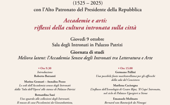 9 ottobre: “Meliora latent” esamina il rapporto tra la letteratura e l’arte