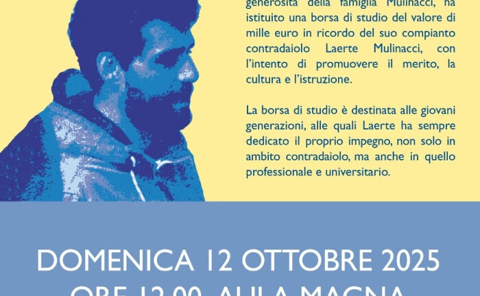 Borsa di studio in ricordo di Laerte Mulinacci: cerimonia di consegna
