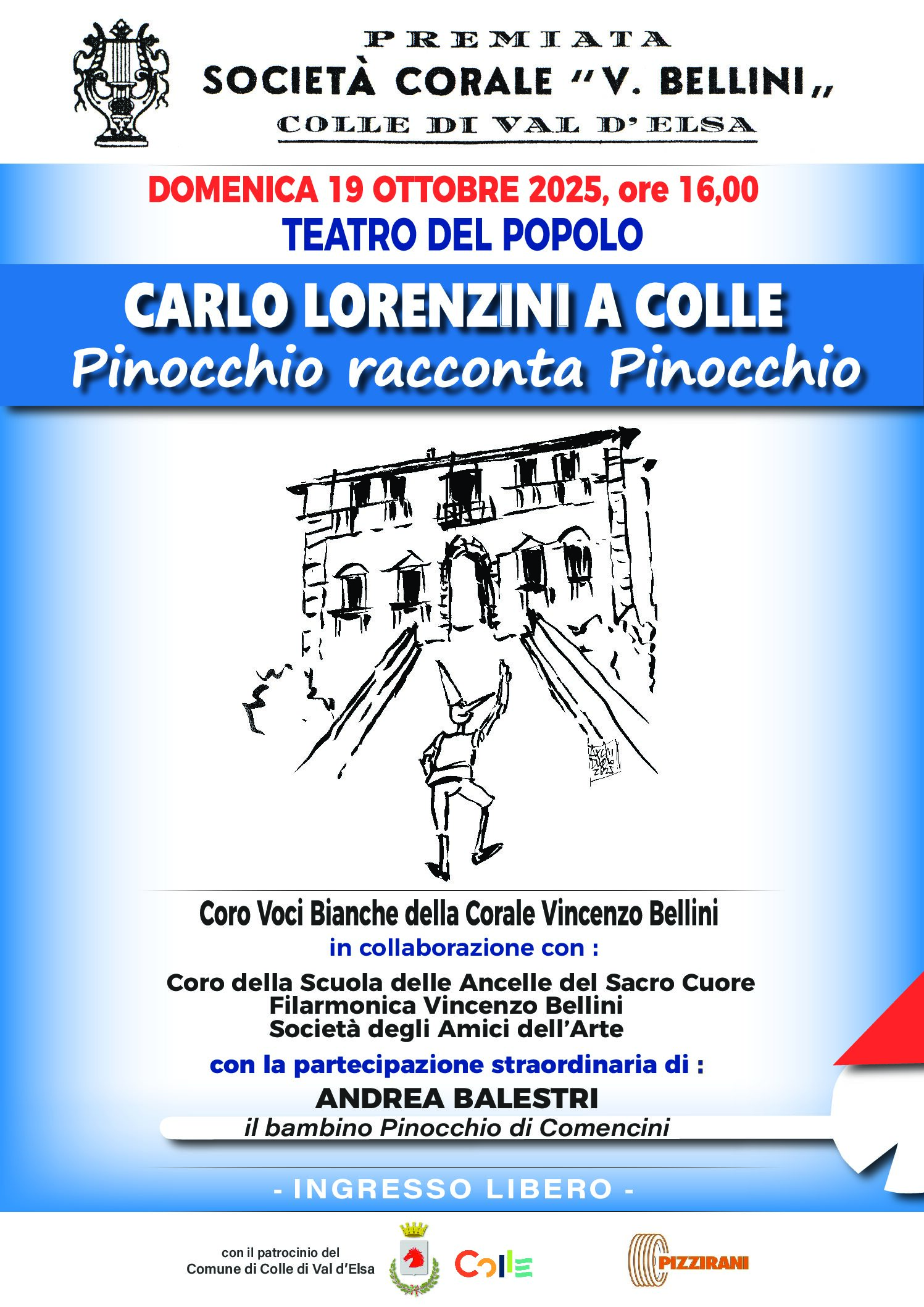 Domenica 19 ottobre Pinocchio sarà a Colle