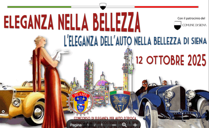 “Eleganza nella bellezza”: concorso di eleganza per auto d’epoca il 12 ottobre