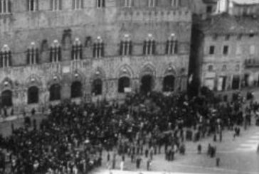 Scudo Blu di Croce Rossa Italiana sulle mura di Siena