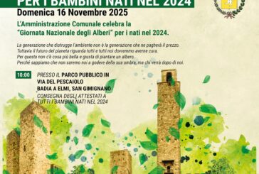 Festa dell’Albero a San Gimignano dedicata ai nuovi nati nel 2024
