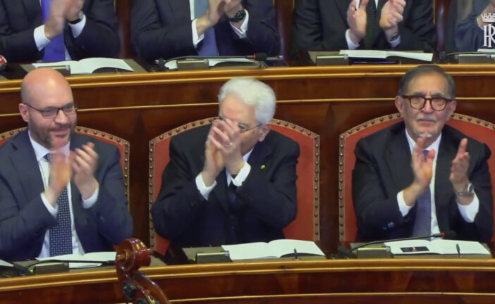 Il presidente Mattarella al Senato per il concerto di Natale