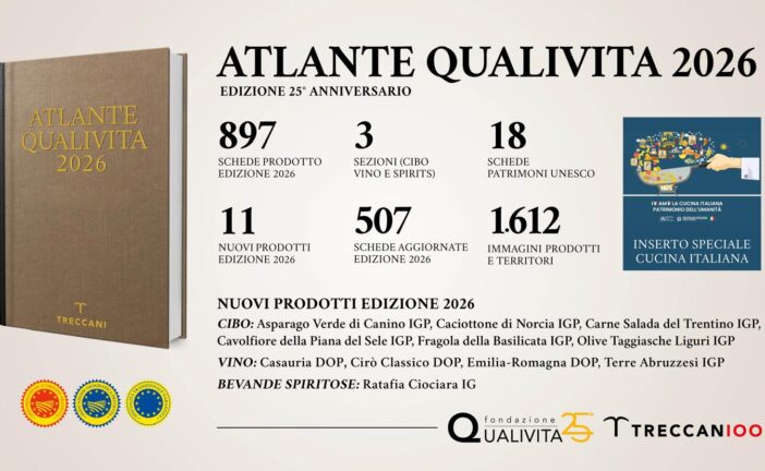 L’Atlante Qualivita Treccani 2026 celebra la Cucina italiana Patrimonio Unesco