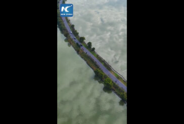 Cina, "Sky Road" sull'acqua, nell'Anhui le auto sembrano scivolare tra le nuvole