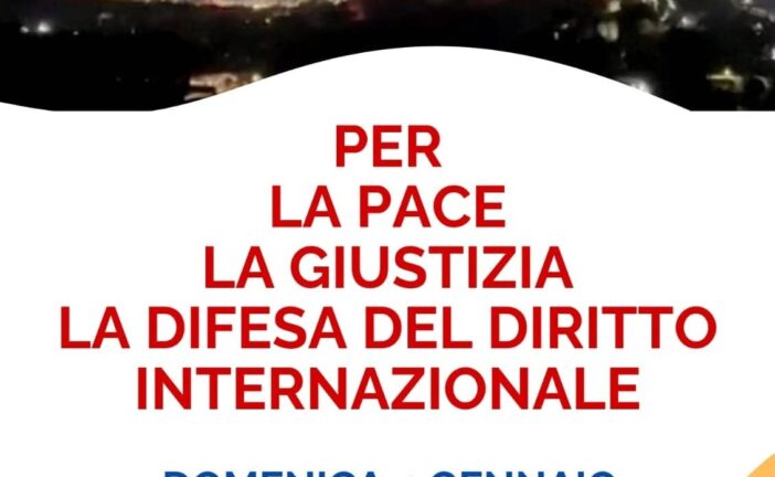 Presidio in piazza Tolomei per la pace e contro la violazione del diritto internazionale
