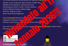 “La Befana vien volando… sulle note di Liricorando” rinviato all’11 gennaio