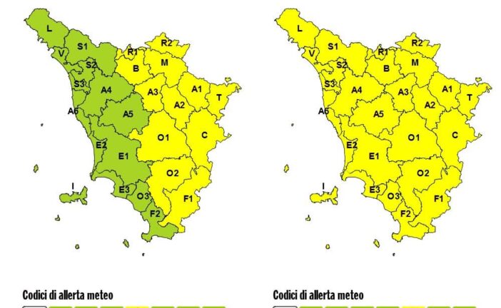 Allerta gialla per ghiaccio su tutta la Toscana