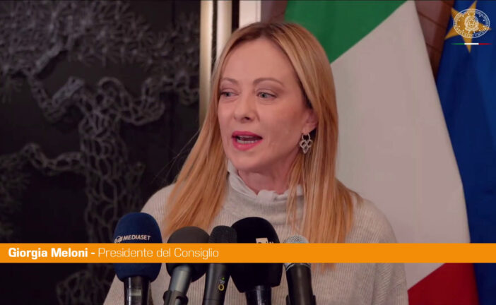 Meloni "Anche l'Italia invitata a partecipare al Board of Peace per Gaza"