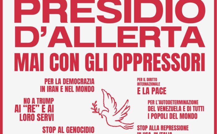 “Mai con gli oppressori”: il 20 gennaio in piazza per pace e giustizia