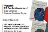 A Rapolano arriva “La triste rubrica”, libro sugli internati senesi nei lager nazisti