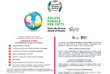 Giornata mondiale del Rene, screening gratuiti all’ospedale di Campostaggia