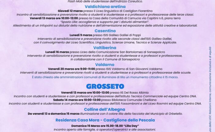 Asl Tse attiva nella Giornata nazionale del Fiocchetto Lilla