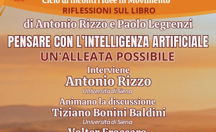 “Pensare con l’Intelligenza artificiale. Un’alleata possibile”: confronto con Antonio Rizzo