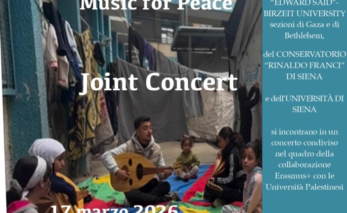 Unisi, Conservatorio Franci e National Conservatory “Edward Said” insieme per la pace