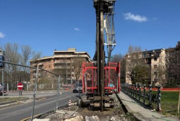 Poggibonsi: in Viale Marconi si lavora alla posa dei micropali di fondazione