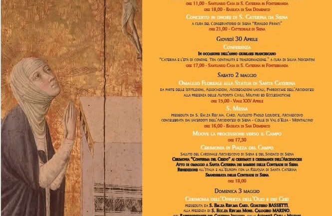 Dal 29 aprile le Celebrazioni in onore di Santa Caterina da Siena